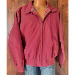 Vintage Field & Stream Men XL Wine Red Harrington Jacket Hong Kong Grandpacore